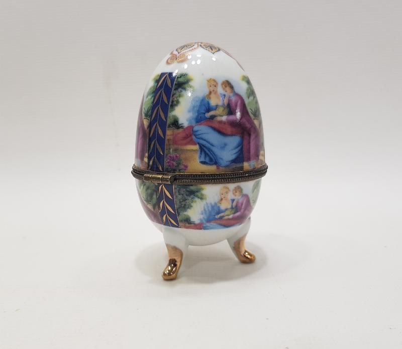 YUMURTA FORMLU WJ MARKA ANTİKA MÜCEVHER KUTUSU 