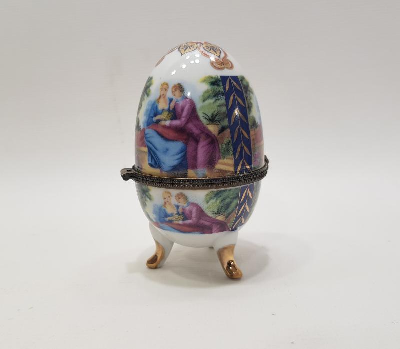 YUMURTA FORMLU WJ MARKA ANTİKA MÜCEVHER KUTUSU 