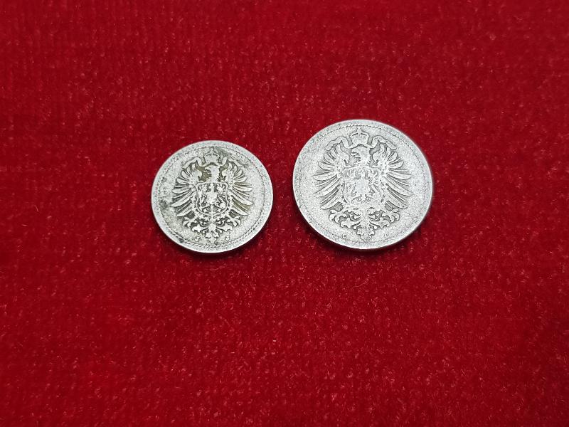1876 TARİHLİ ALMANYA 5 VE 10 PFENNIG
