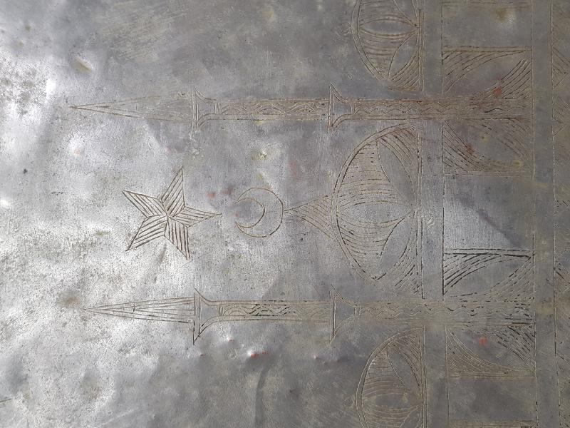 CAMİ RESİMLİ ANTİKA BAKIR SİNİ