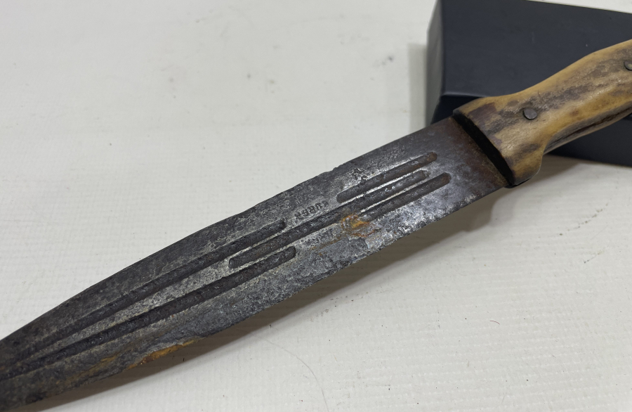 GEYİK BOYNUZU SAPLI EL YAPIMI ANTİKA BURSA İŞİ ÇERKES KAMASI