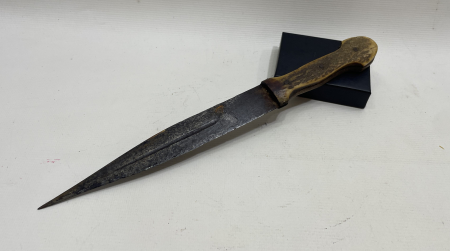 GEYİK BOYNUZU SAPLI EL YAPIMI ANTİKA BURSA İŞİ ÇERKES KAMASI