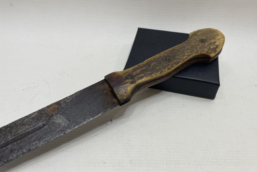 GEYİK BOYNUZU SAPLI EL YAPIMI ANTİKA BURSA İŞİ ÇERKES KAMASI