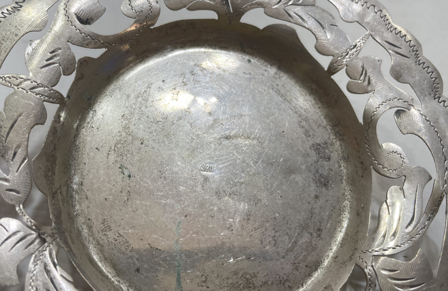 KALEM İŞÇİLİKLİ ANTİKA GÜMÜŞ HURMALIK - İFTARİYELİK