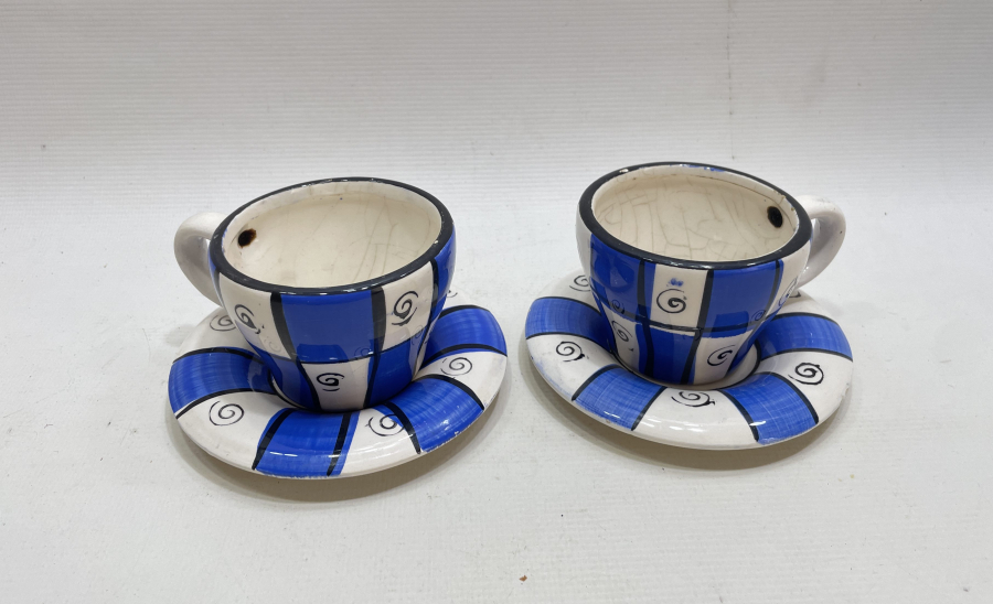 KÜTAHYA İŞİ ANTİKA ÇİFT FİNCAN