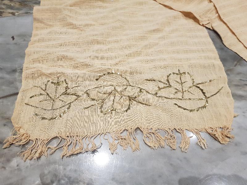 OSMANLI DÖNEMİ ALTIN TEL KIRMA İŞLEMELİ SOFRA BEZİ 