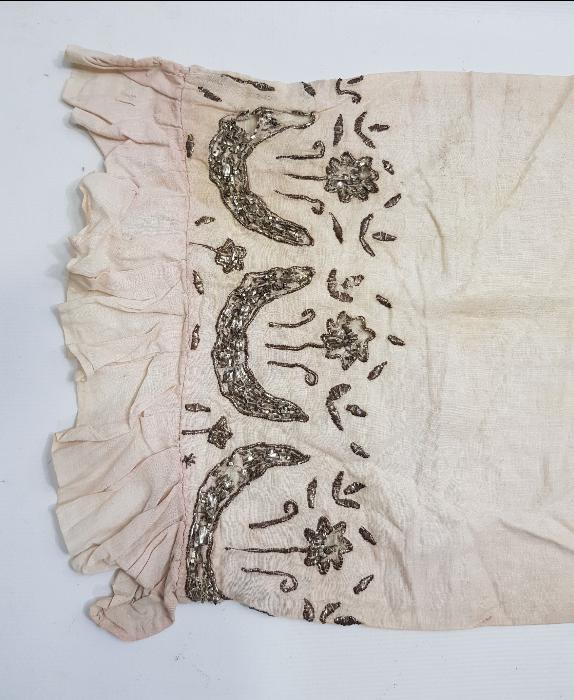OSMANLI DÖNEMİ GÜMÜŞ TEL KIRMA İŞLEMELİ YASTIK KILIFI