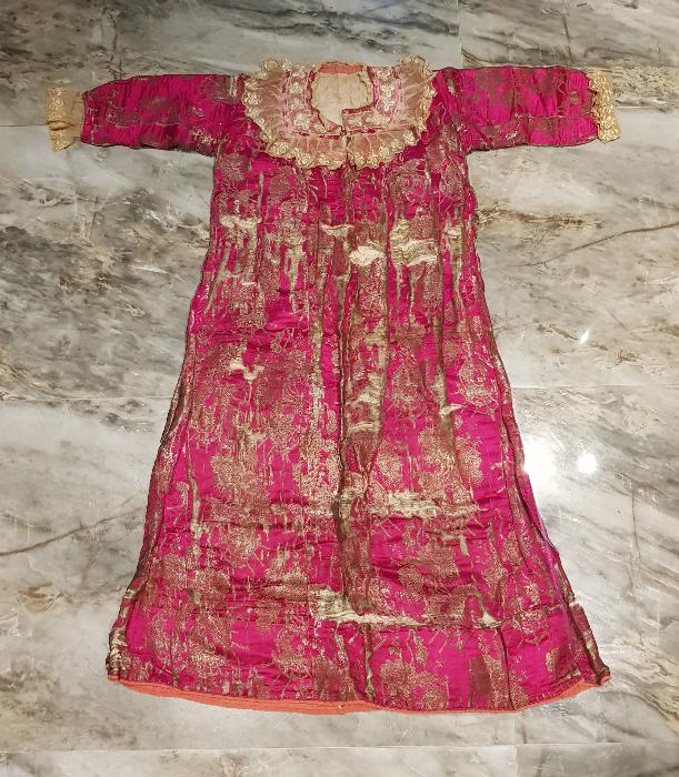 OSMANLI DÖNEMİ İPEK ELMASİYE NİŞAN ELBİSESİ