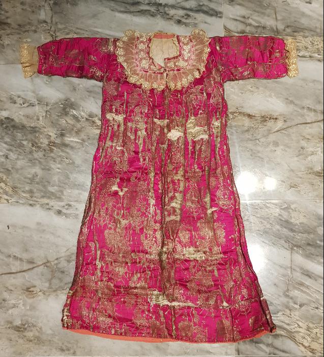 OSMANLI DÖNEMİ İPEK ELMASİYE NİŞAN ELBİSESİ