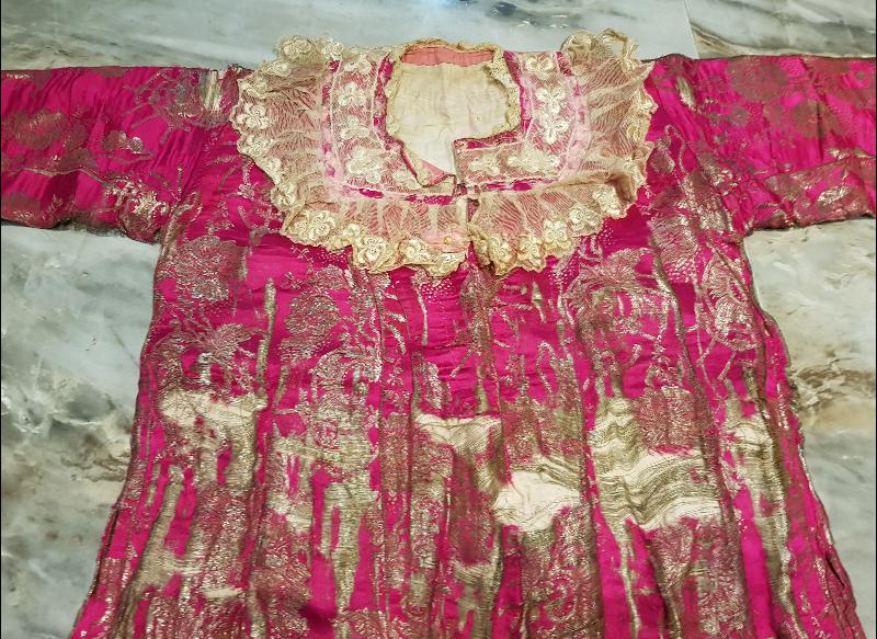 OSMANLI DÖNEMİ İPEK ELMASİYE NİŞAN ELBİSESİ