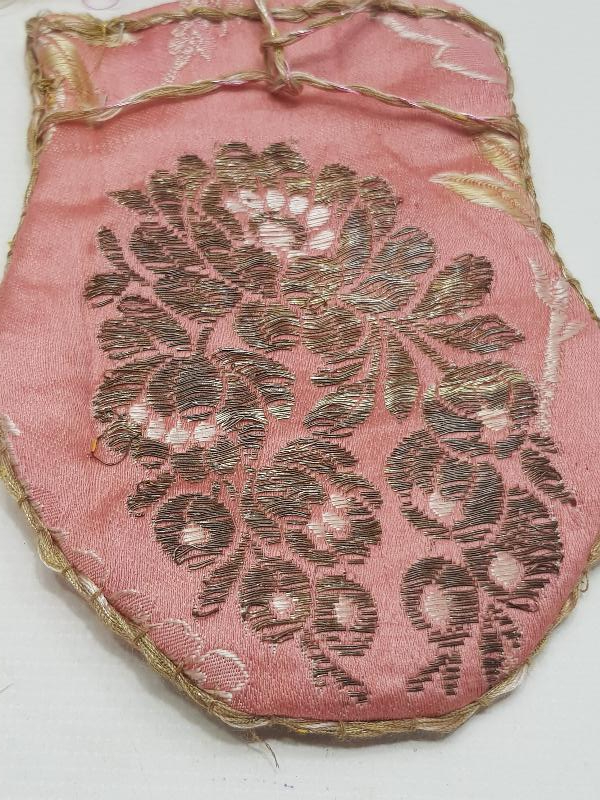 OSMANLI DÖNEMİ PEMBE RENKLİ ELMASİYE KESE