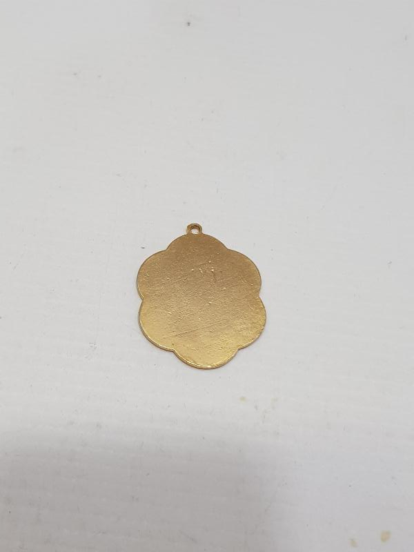 OSMANLICA H HARFİ YAZILI MİNELİ ALTIN KAPLAMA KOLYE UCU