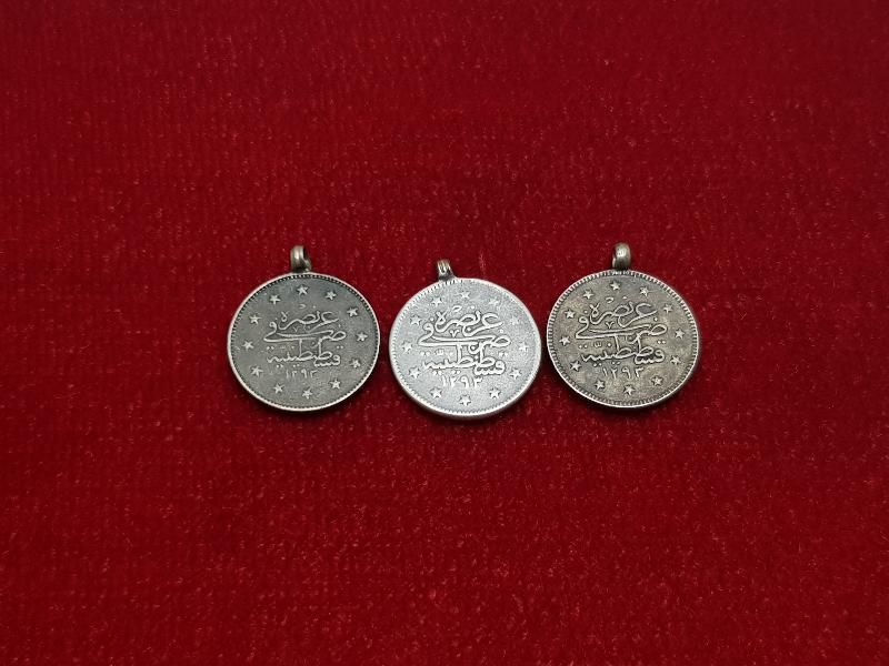 SULTAN ABDÜLHAMİD HAN DÖNEMİ 3 ADET GÜMÜŞ 2 KURUŞ MECİDİYE