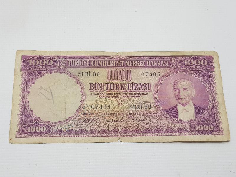 5. EMİSYON 1.000 LİRA - MEŞHUR MOR BİNLİK