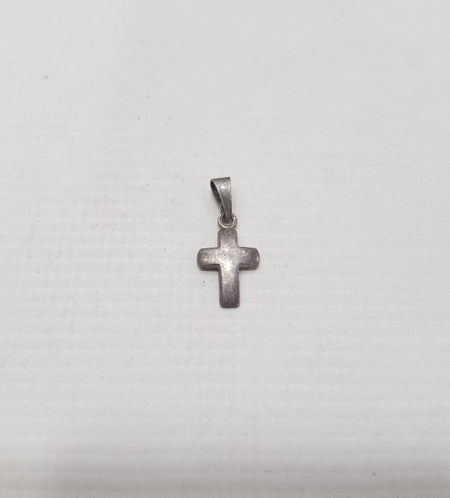 ANTİKA GÜMÜŞ MİNİ HAÇ KOLYE UCU