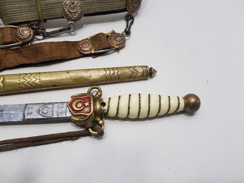 CUMHURİYET İLK DÖNEM DENİZCİ SUBAY KILICI VE KEMER TAKIMI