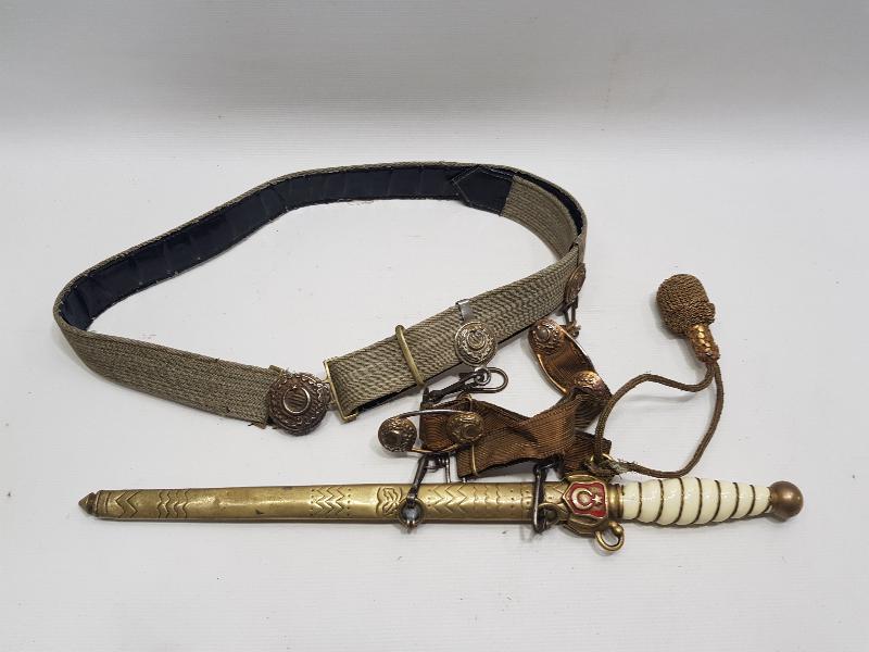 CUMHURİYET İLK DÖNEM DENİZCİ SUBAY KILICI VE KEMER TAKIMI