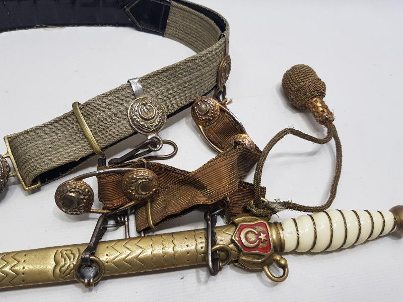 CUMHURİYET İLK DÖNEM DENİZCİ SUBAY KILICI VE KEMER TAKIMI