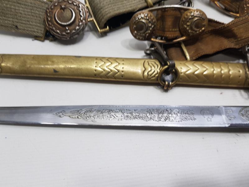 CUMHURİYET İLK DÖNEM DENİZCİ SUBAY KILICI VE KEMER TAKIMI