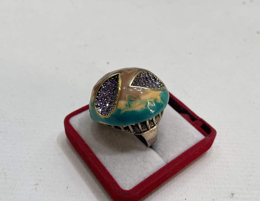 MİNE İŞÇİLİKLİ ÖZEL YAPIM GÜMÜŞ YÜZÜK