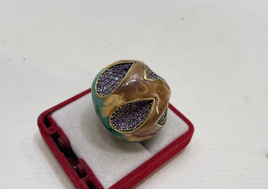 MİNE İŞÇİLİKLİ ÖZEL YAPIM GÜMÜŞ YÜZÜK