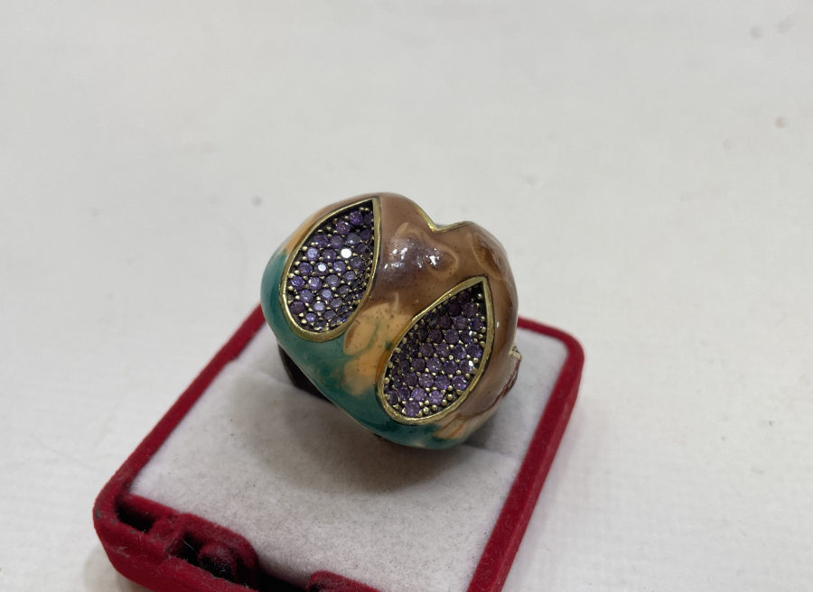 MİNE İŞÇİLİKLİ ÖZEL YAPIM GÜMÜŞ YÜZÜK