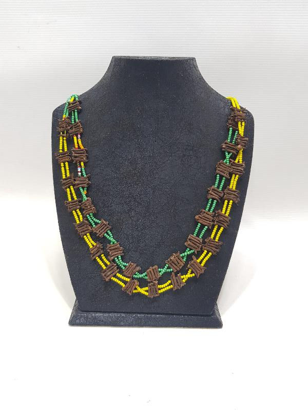 OSMANLI DÖNEMİ BALIKESİR YÖRESİ TAHTACI TÜRKMEN İŞİ KARANFİLLİ BONCUK İŞLEME GERDANLIK