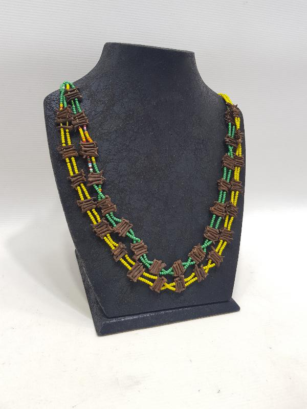 OSMANLI DÖNEMİ BALIKESİR YÖRESİ TAHTACI TÜRKMEN İŞİ KARANFİLLİ BONCUK İŞLEME GERDANLIK