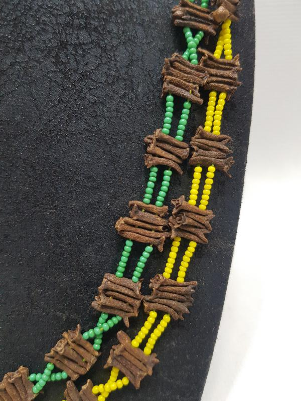 OSMANLI DÖNEMİ BALIKESİR YÖRESİ TAHTACI TÜRKMEN İŞİ KARANFİLLİ BONCUK İŞLEME GERDANLIK