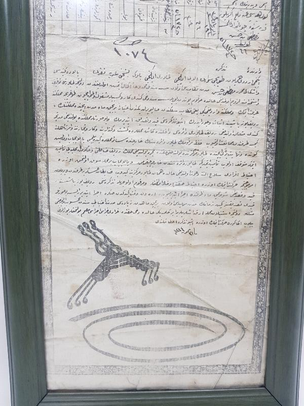 OSMANLI DÖNEMİ ENVER PENÇE MÜHÜRLÜ ASKERİ TERHİS BELGESİ