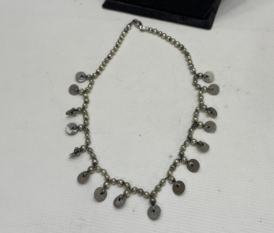 OSMANLI DÖNEMİ GÜMÜŞ YALDIZLI NADİR FORMDA PULLU GERDALIK