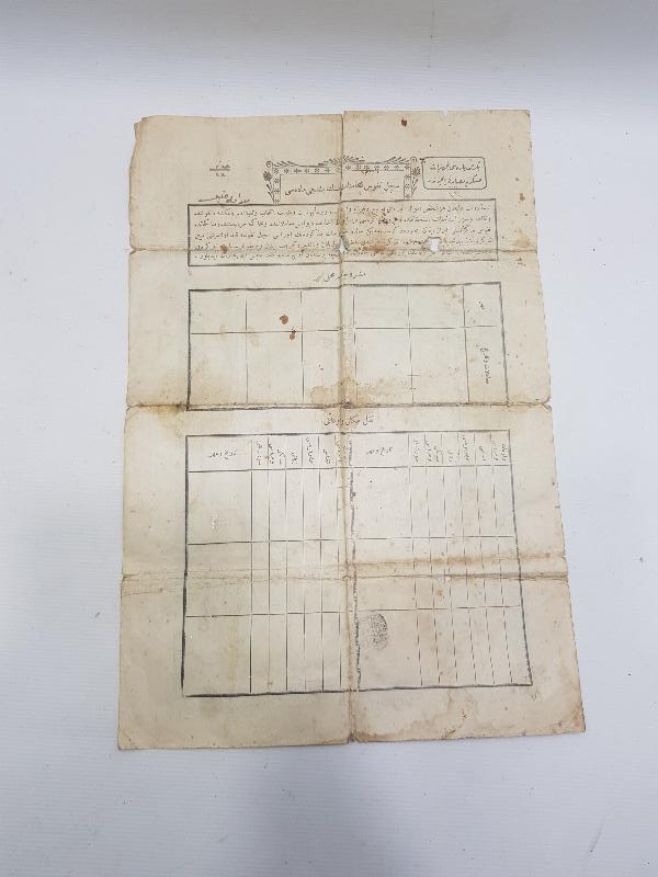 OSMANLI DÖNEMİ KULLANILMIŞ İLK NÜFUS KAĞIDI