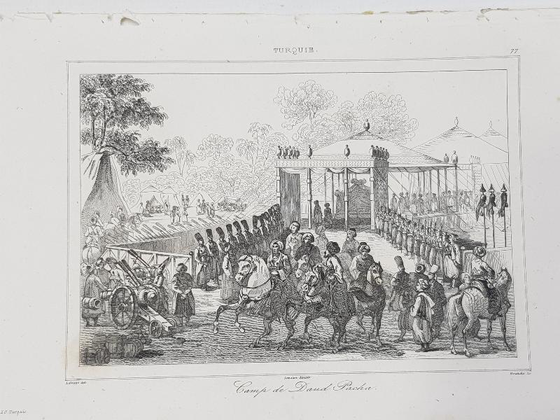 OSMANLI GRAVÜR: DAVUD PAŞA VE ERKANI KARARGAHTA