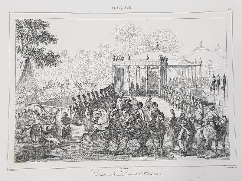 OSMANLI GRAVÜR: DAVUD PAŞA VE ERKANI KARARGAHTA