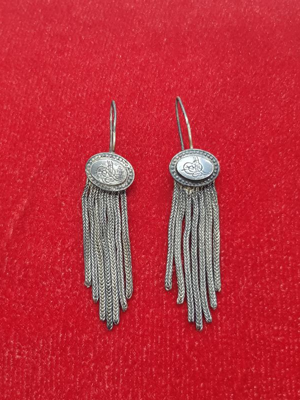 OSMANLI TUĞRALI GÜMÜŞ KÜPE