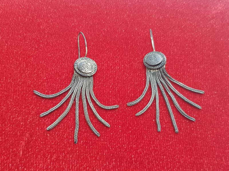 OSMANLI TUĞRALI GÜMÜŞ KÜPE