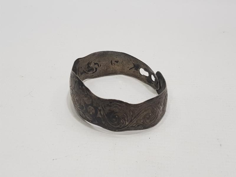 OSMANLICA YADİGAR YAZILI SAVATLI GÜMÜŞ BİLEZİK