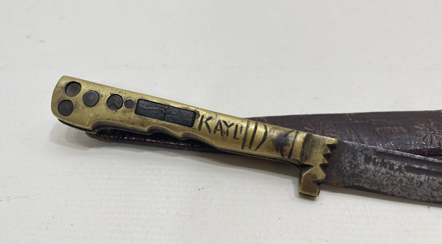 SAPINDA KAYI YAZILI BURSA İŞİ NADİR KABADAYI KAMASI