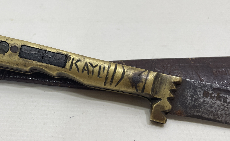 SAPINDA KAYI YAZILI BURSA İŞİ NADİR KABADAYI KAMASI