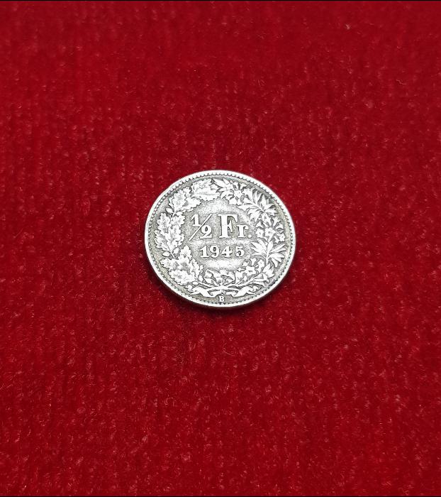 1945 İSVİÇRE GÜMÜŞ 1/2 FRANK