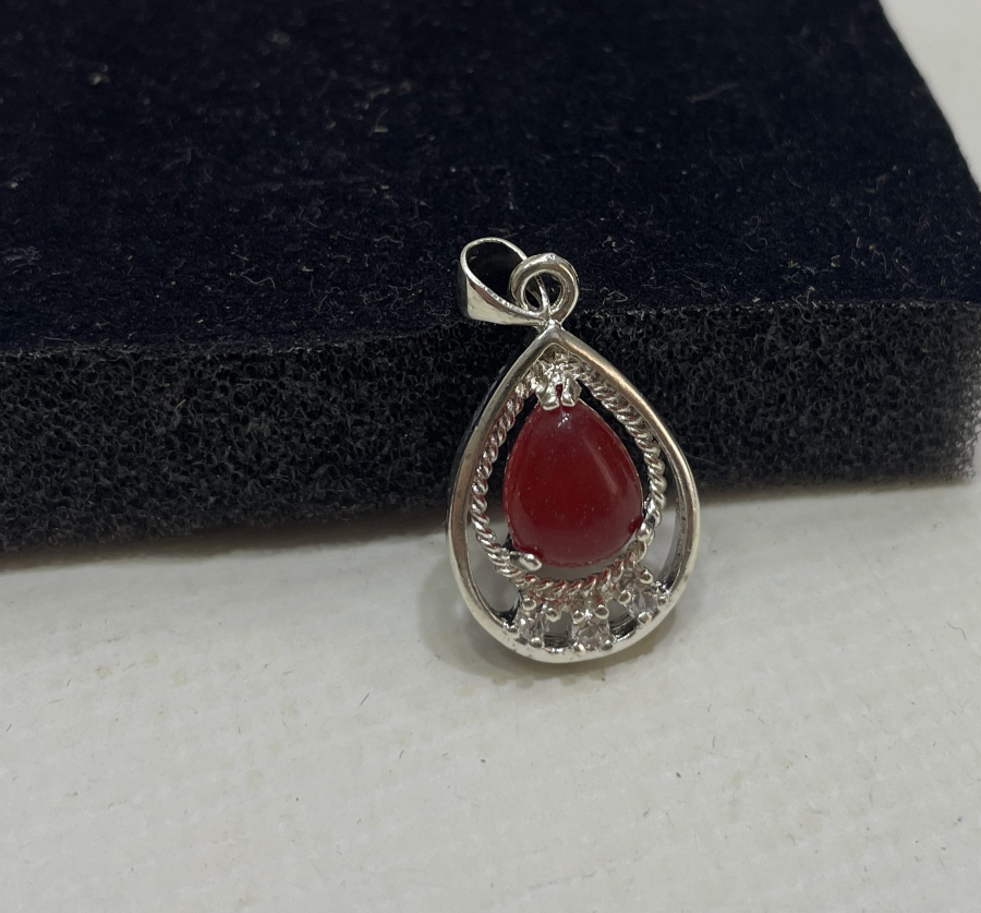 AKİK TAŞLI GÜMÜŞ KOLYE UCU