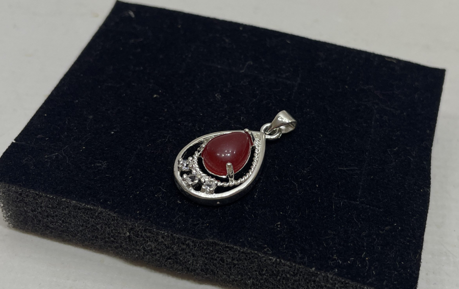 AKİK TAŞLI GÜMÜŞ KOLYE UCU