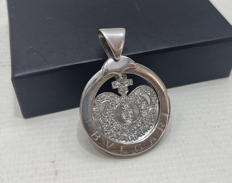 BVGARI MARKA MARGAZİT TAŞLI GÜMÜŞ KOLYE UCU