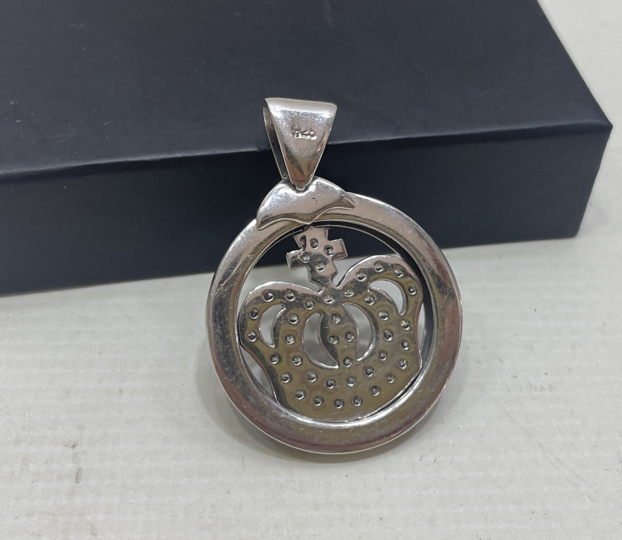 BVGARI MARKA MARGAZİT TAŞLI GÜMÜŞ KOLYE UCU