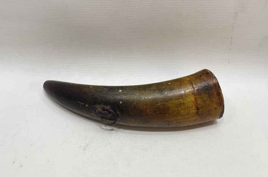 OSMANLI DÖNEMİ BÜYÜK BOY BOYNUZ TÜFEK BARUTLUĞU