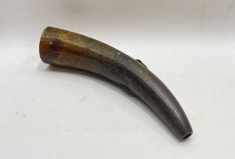 OSMANLI DÖNEMİ BÜYÜK BOY BOYNUZ TÜFEK BARUTLUĞU