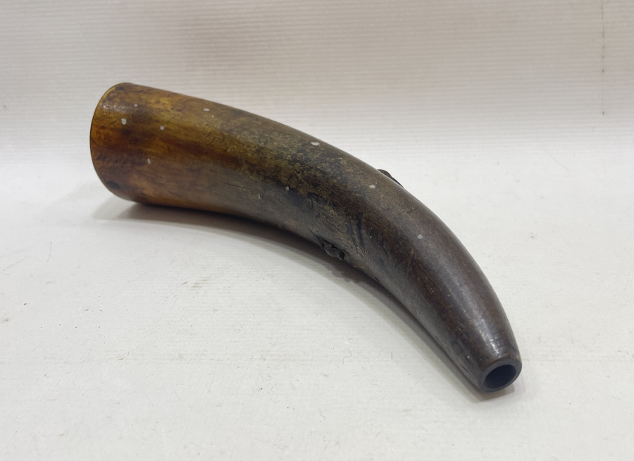 OSMANLI DÖNEMİ BÜYÜK BOY BOYNUZ TÜFEK BARUTLUĞU