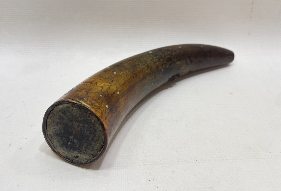 OSMANLI DÖNEMİ BÜYÜK BOY BOYNUZ TÜFEK BARUTLUĞU