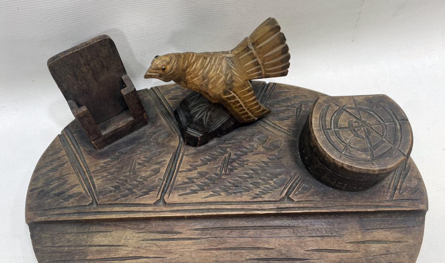 OSMANLI DÖNEMİ ÇOK NADİR EL OYMA AHŞAPTAN MAMUL YAZI TAKIMI - HOKKA