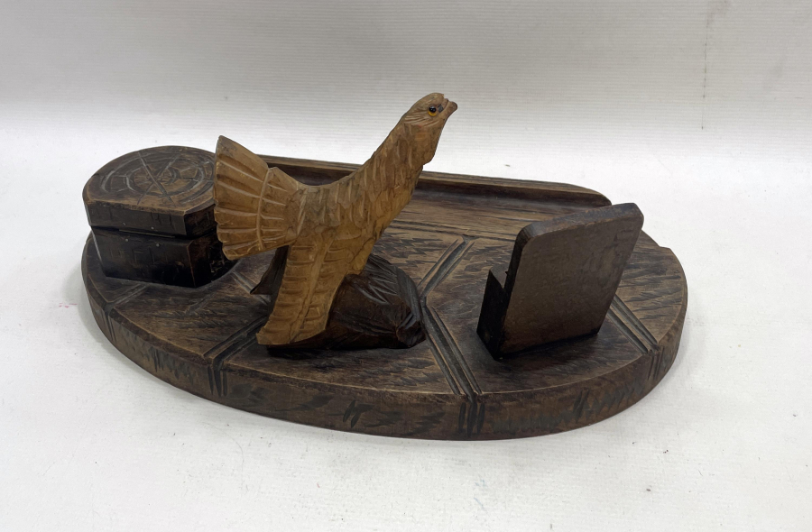 OSMANLI DÖNEMİ ÇOK NADİR EL OYMA AHŞAPTAN MAMUL YAZI TAKIMI - HOKKA